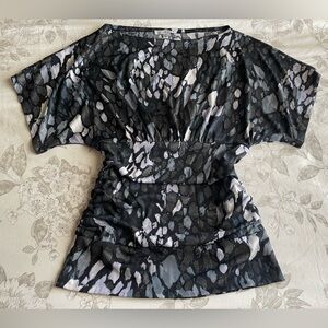 Y2K Moa Moa Batwing Fitted Waist Top Medium Office Chic 00s Work Going Out Party